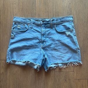 Madewell Shorts Blue High Rise Denim Jeans Cut Offs Frayed Hem Relaxed Fit 33